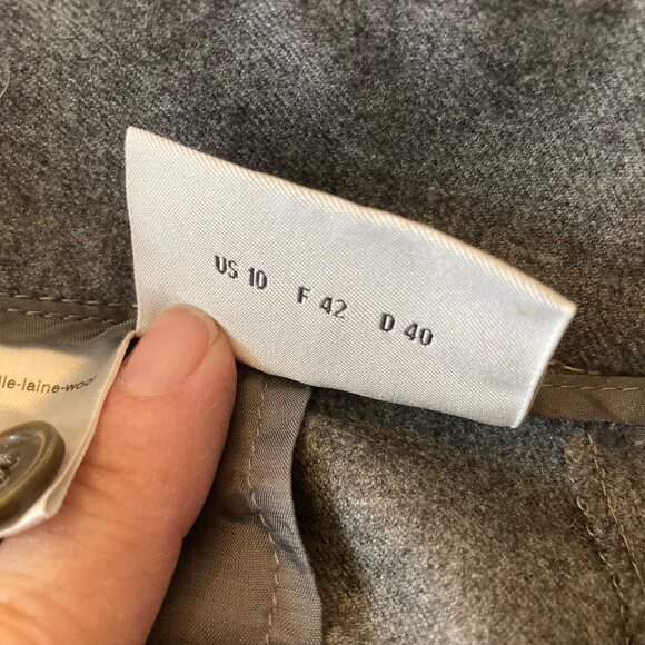 Womens Akris Punto Flat Front Wool Trousers 10 Gray Wool Straight Leg - Picture 8 of 9